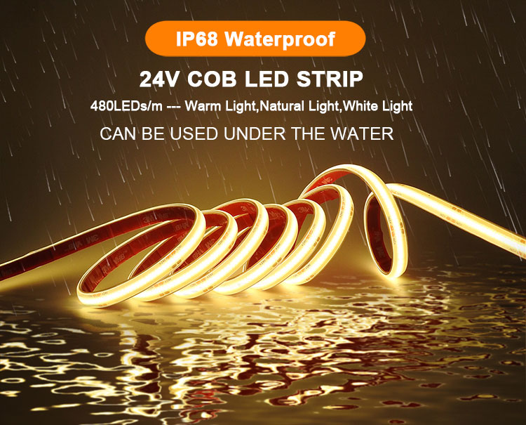 IP68 waterproof flexible COB LED strip light
